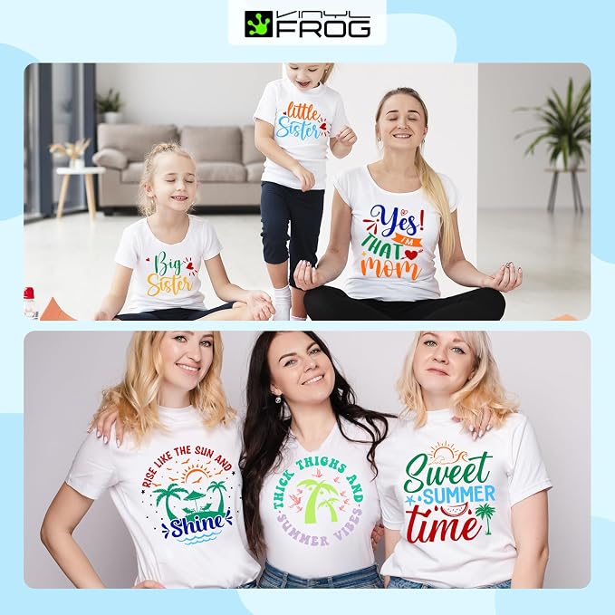 VINYL FROG 18 Sheets Heat Transfer Vinyl Bundle 12"x10" Matte HTV Vinyl Packs