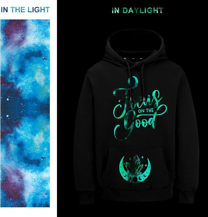 Tintnut Sky Blue Galaxy Glow in the Dark HTV Vinyl, stretch washable, suitable