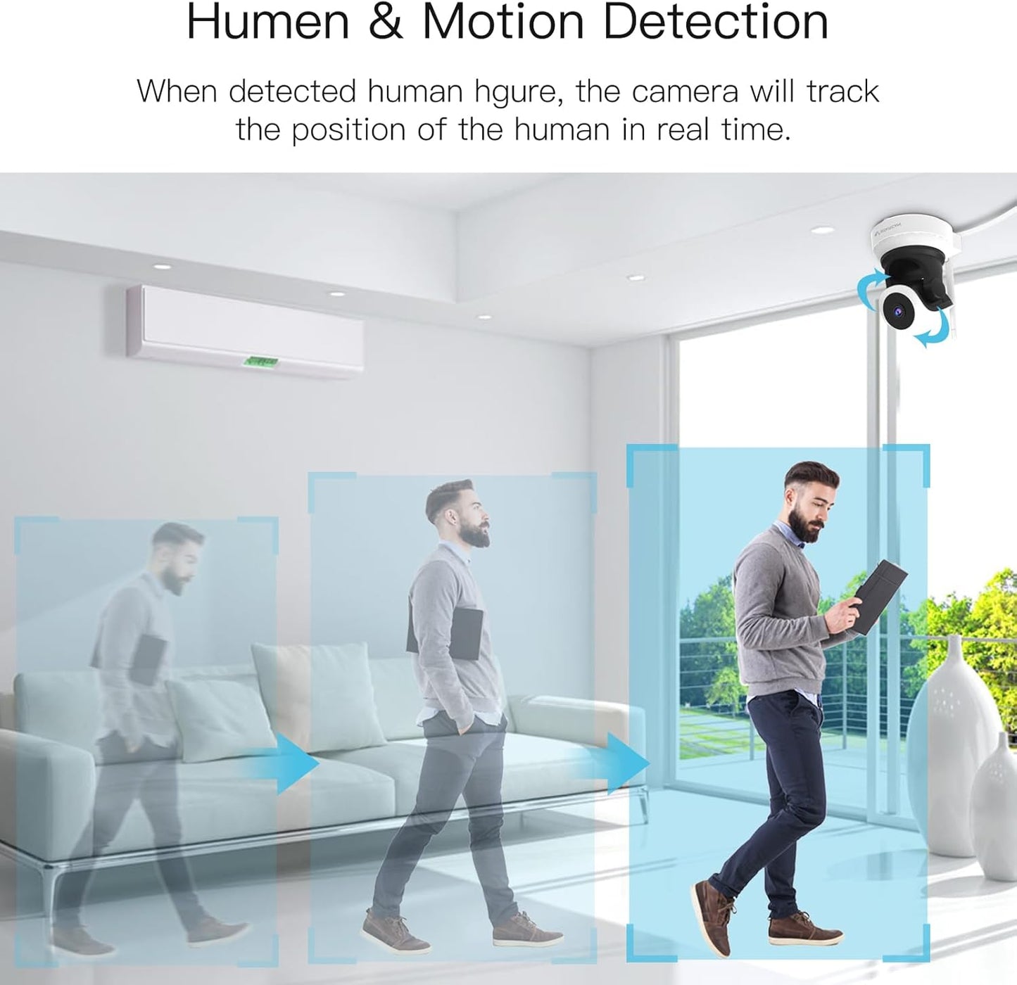 VSTARCAM Cameras for Home Security Indoor, 2K with 360° Rotation, Human/Motion Detection with Auto Tracking, 2-Way Audio & DIY Voice, 2.4GHz WiFi Wireless, Cloud & SD Card Storage(up to 256GB)