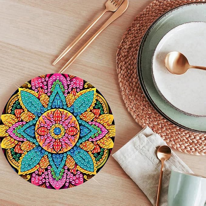 ijbnhd 8 Pcs Mandala Diamond Art Coasters Kits