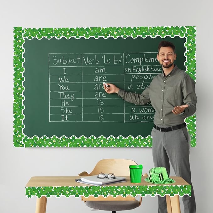 69Ft St. Patrick's Day Shamrock Bulletin Board Borders Irish Paper Bulletin