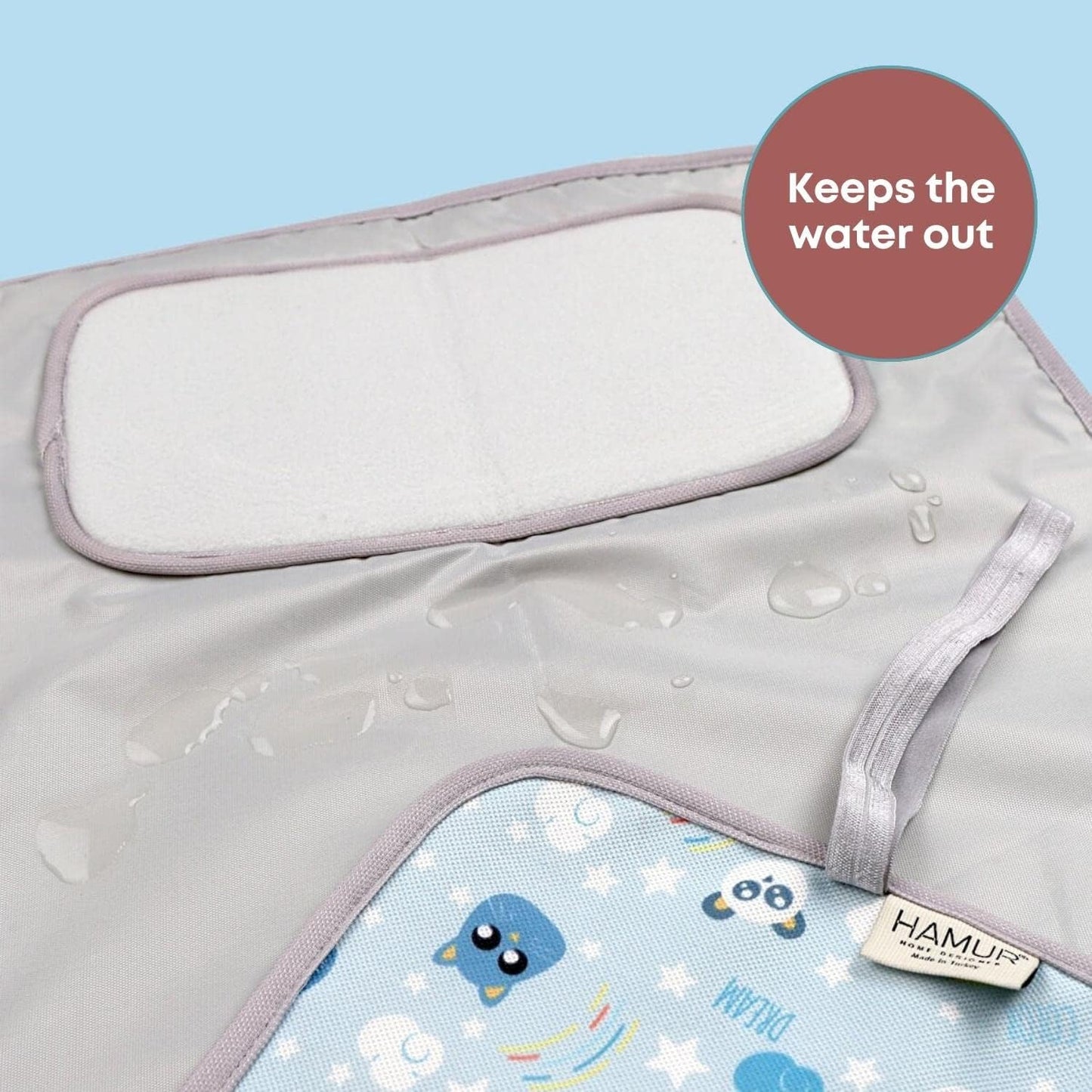 Hamur Home Portable Changing Pad – Waterproof, Washable & Easy Wipe Clean, Foldable Travel Baby Changing Mat for Diaper Bag, Compact & Lightweight, Must-Have for Newborns (Dream Pattern)