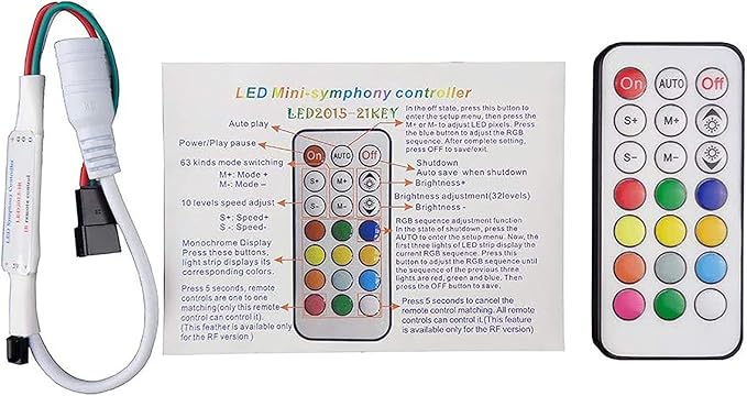 RGBZONE DC 5-24V Mini 21 Key IR Infrared Wireless RGB Remote Controller for WS2811 WS2812B LED Dream Color Strip Lights