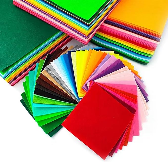 60 PCS Felt Fabric Sheets Craft Kit, Thick Nonwoven Felt,