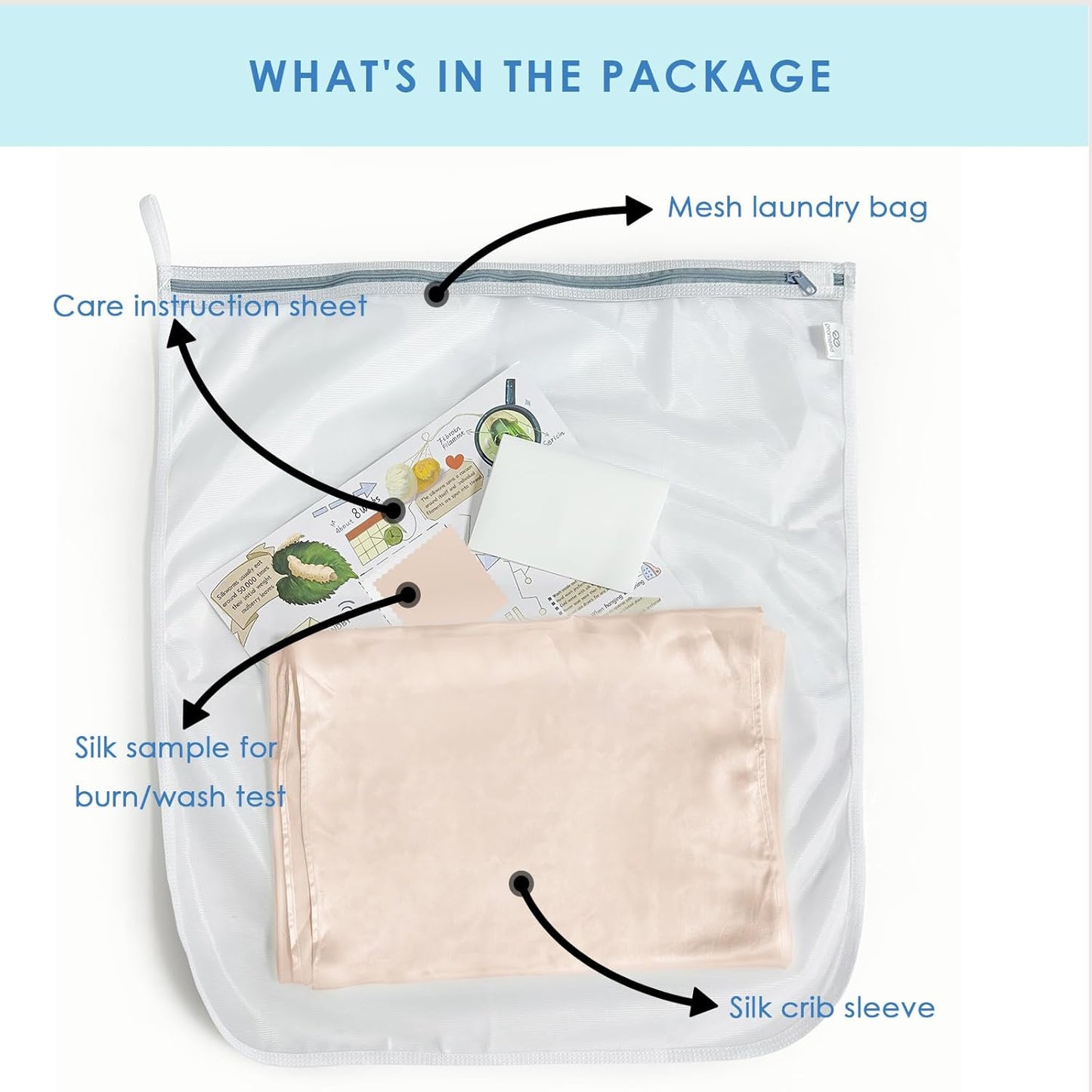 PROMEED 100% Mulberry Silk Crib Sleeve for Baby Hair Loss Prevention, Premium 23 Momme Natural Silk Bassinet Slip for Bassinets/Cradles/Cots/Cribs (Champagne)