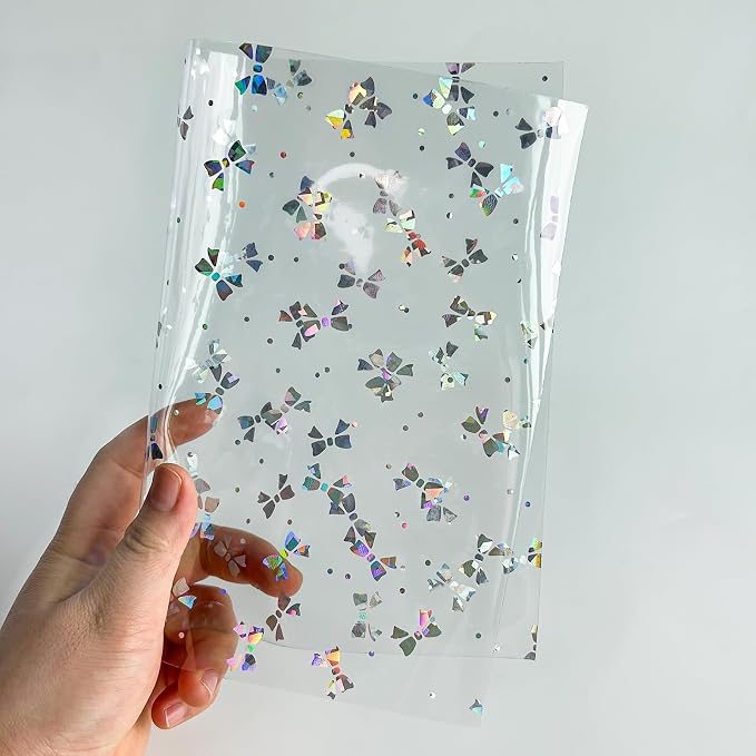 Transparent Waterproof PVC Vinyl 10 Pcs 8.3 x 11.8 inches Iridescent Shine
