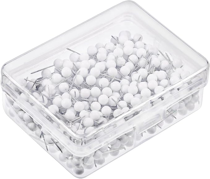 WILLBOND 500 Pack Map Push Pins Map Tacks Small Round Head Push Pins Thumb Tacks