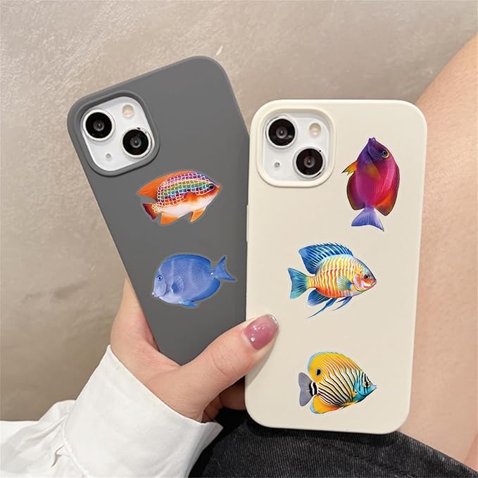 50PCS Clear Tropical Marine Life Ocean Stickers PET Fish Aesthetic Sticker