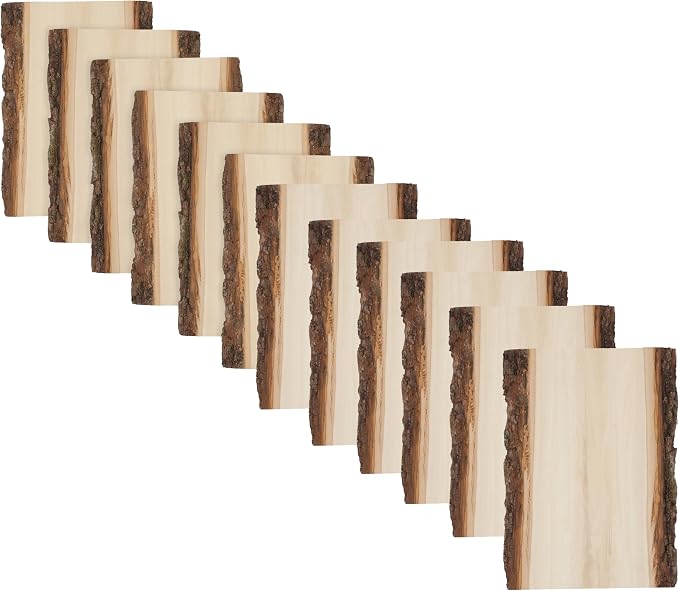 Foggy Bottom Woodworks LLC Premium Basswood Live Edge Wood Planks, Value Pack