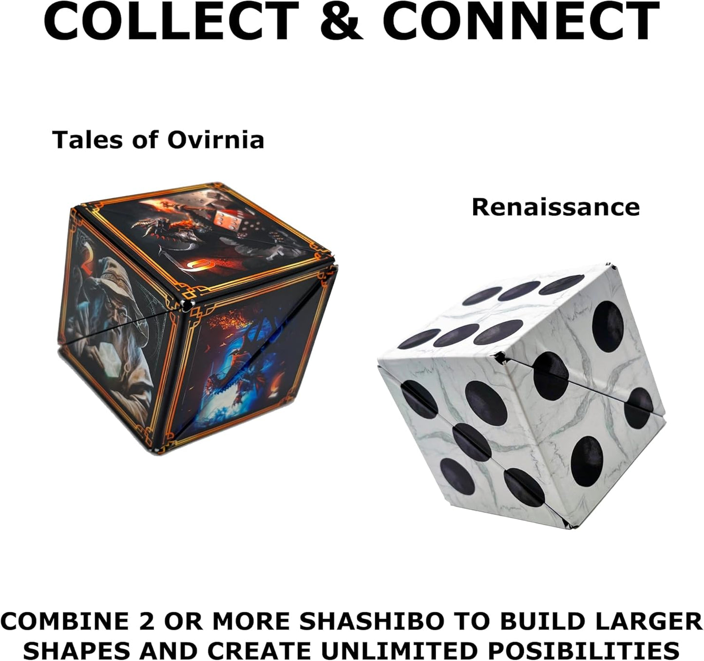 SHASHIBO Shape Shifting Box - Award-Winning Fidget Toy w/ 36 Rare Earth Magnets - Fidget Cube Transforms Into Over 70 Shapes, Sensory Toy Gift for Kids, Teens, and Adults (Tales of Ovirnia)