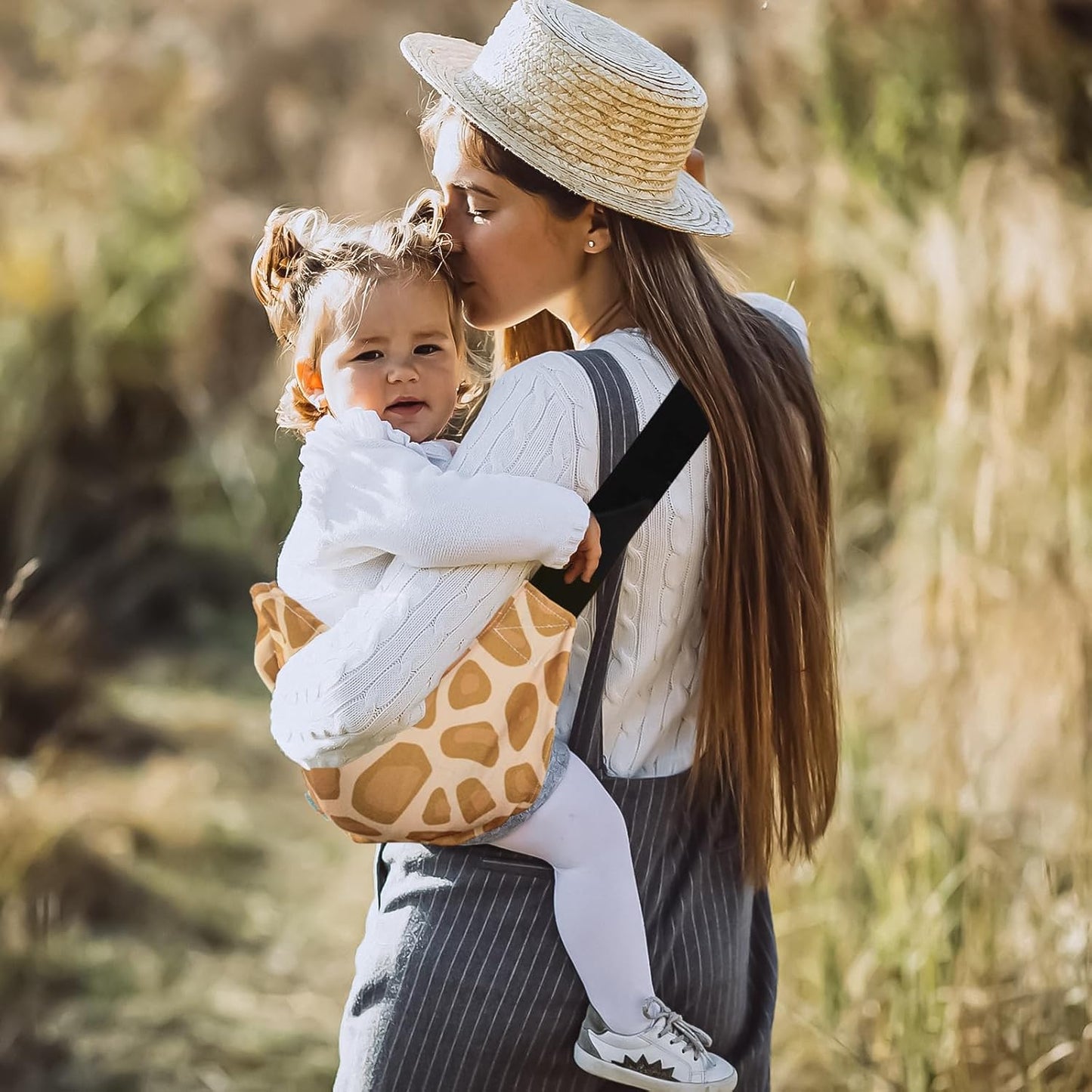 Baby Sling Shoulder Carrier,Ultimate Comfort Side Baby Carrier for Newborn to Toddler/Infants (7lbs-44lbs)(Giraffe