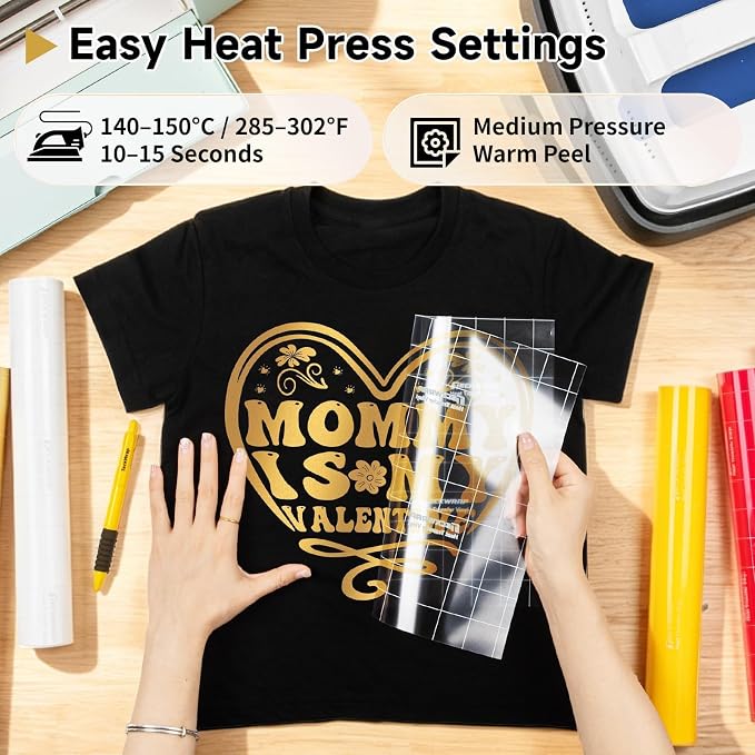 TECKWRAP Heat Transfer Vinyl for T-Shirts, 50+ Washes, REACH Certified & Dryer