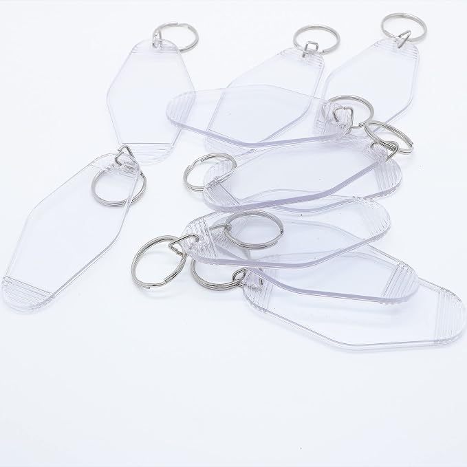 10pcs Blank Hotel Keychains Bulk Vintage Motel Keychain Vinyl HTV printing
