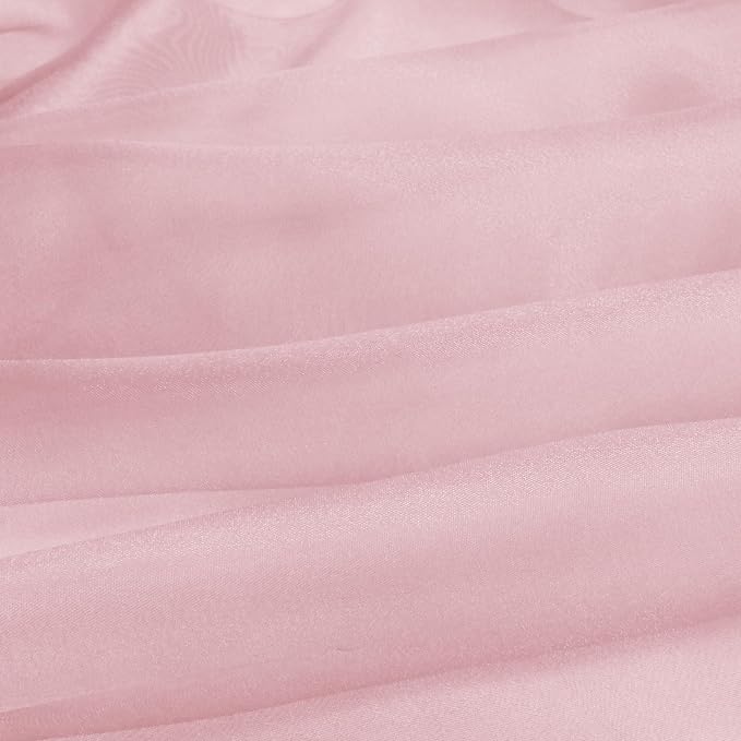 VACVELT Rose Gold Sheer Organza Fabric by The Yard 60" Wide | Semi-Transparent