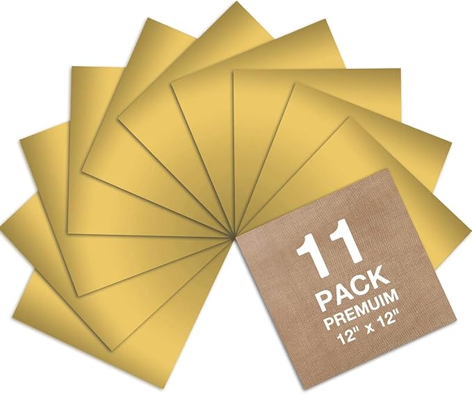 Dysania Gold Heat Transfer Vinyl, 10 Pack 12 x 12in Gold HTV Vinyl | Iron on