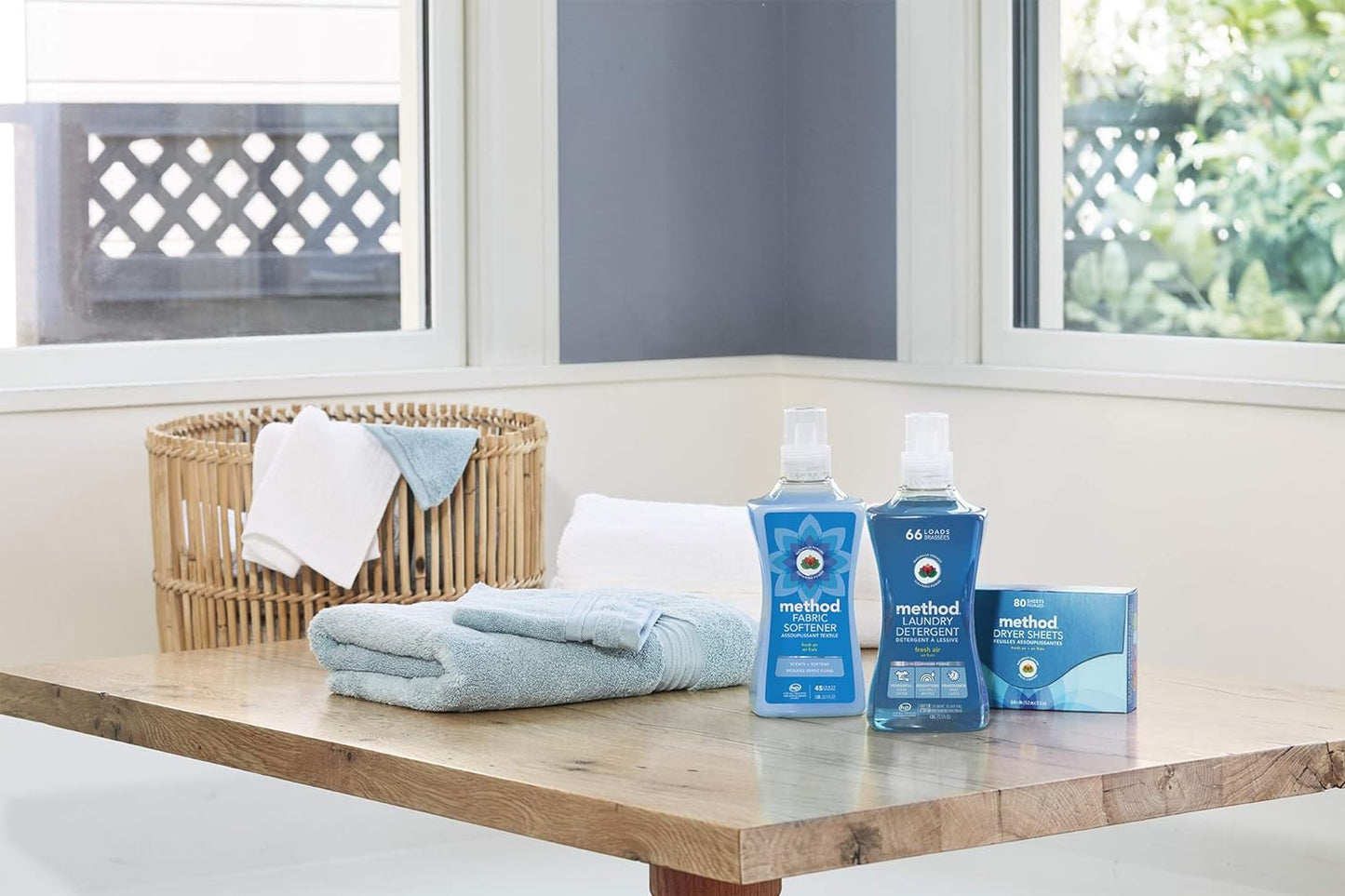 Method Liquid Laundry Detergent, Fresh Air, 66 Loads Per Bottle, Stain Remover, 53.5 Fl Oz (Pack of 4)