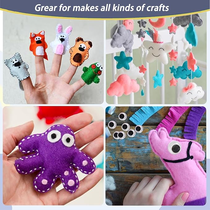 45Pcs Vibrant Felt Sheets for Sewing School Projects Party Craft Decoration |