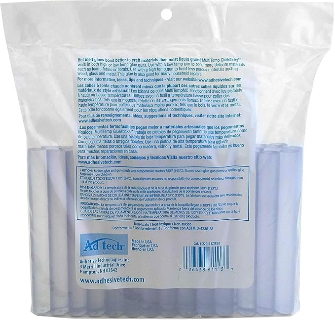 AdTech Crystal Clear Hot Glue Gun Sticks – Full Size Hot Glue Sticks.