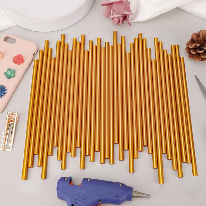 ENPOINT Metallic Gold Hot Glue Sticks, 36 Pack Mini Hot Melt Glue Sticks Colored