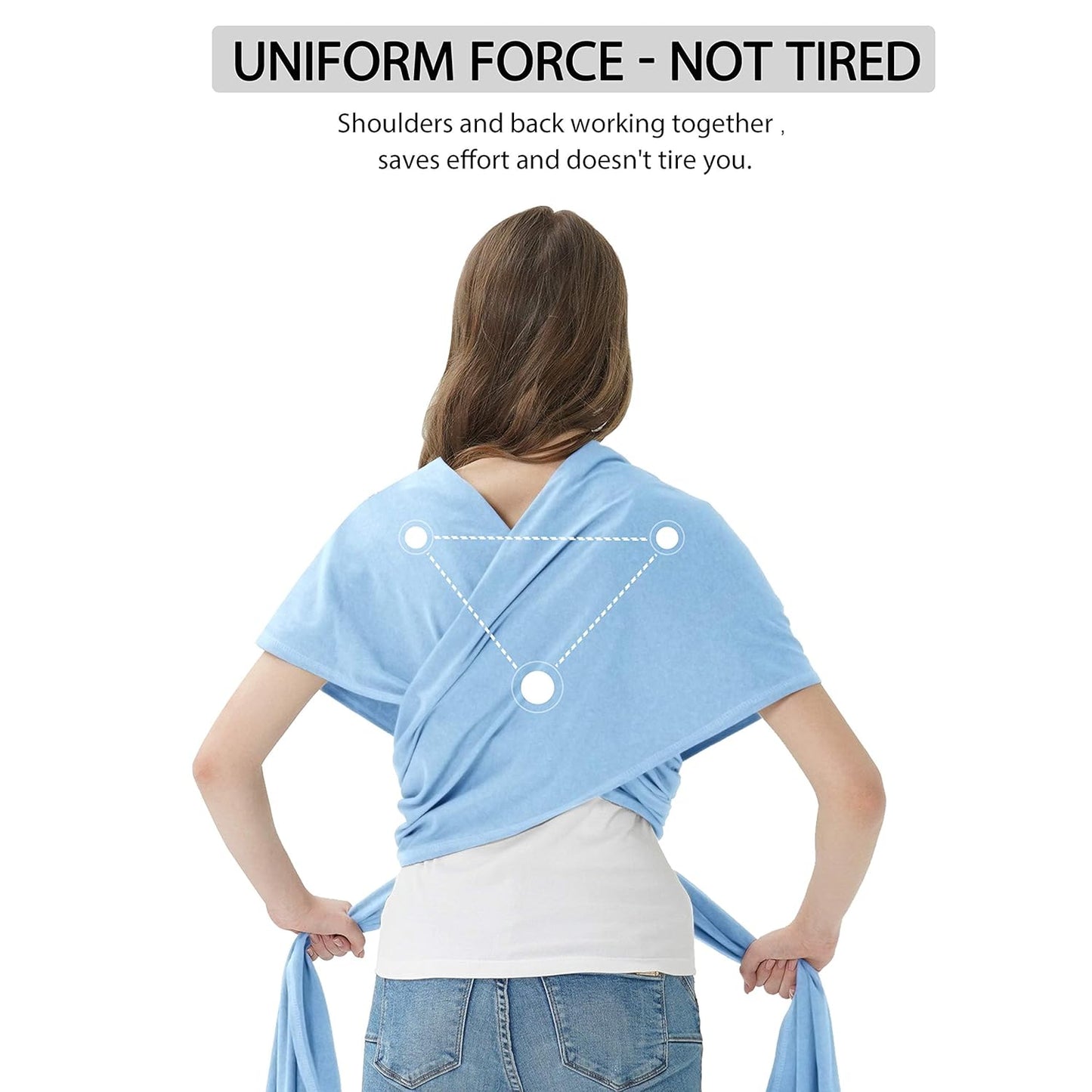 Baby Wraps Carrier, Jeroray Baby Carrier,Hands Free Infant Carrier, Lightweight,Breathable,Softness,Baby Blue