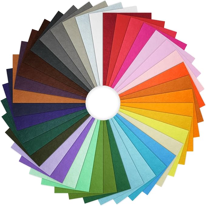 Ainiv 40pcs 8×12 inches Coloured Felt Fabric Sheets, Fabrics DIY Craftwork