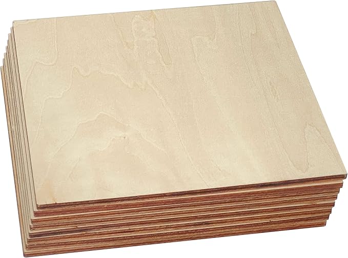 8 Pieces Unfinished Wood Sheet 8x8x3/16 Inch Thick Basswood Plywood Board
