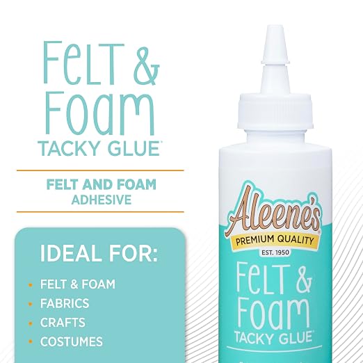 Aleene's Felt and Foam Glue, Strong Bond Tacky Glue, Felt and Fabric, 4 lf oz