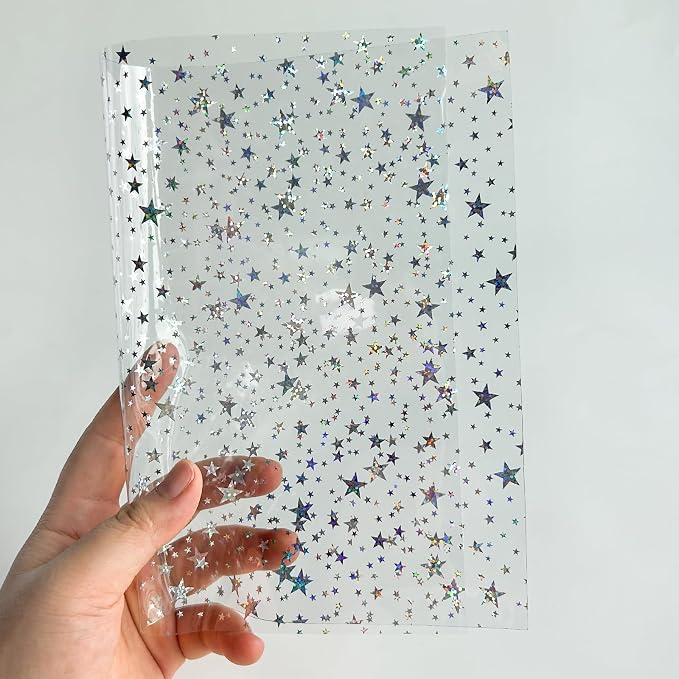 Transparent Waterproof PVC Vinyl 10 Pcs 8.3 x 11.8 inches Iridescent Shine