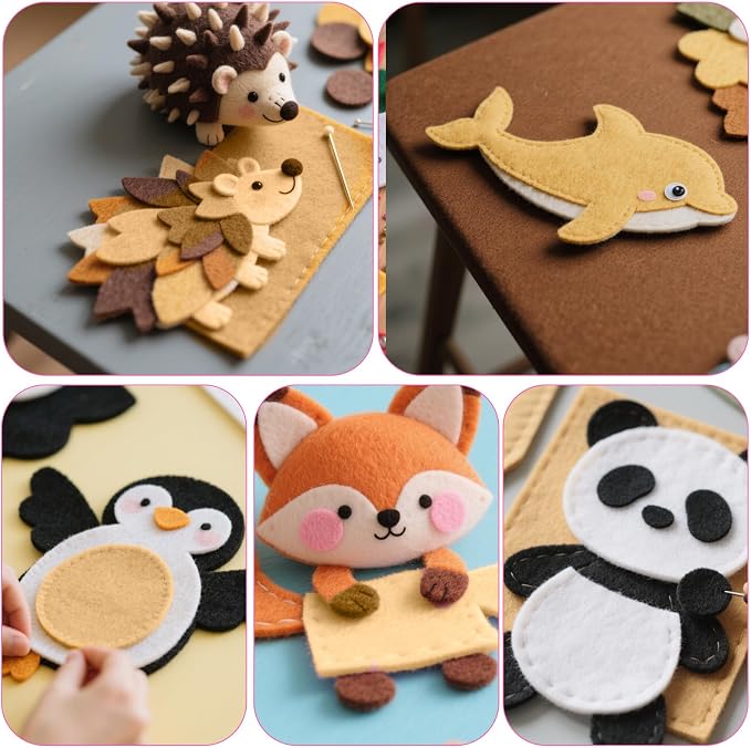 7" x 11" Felt Sheets Fabric for Crafts, 10 Pieces Soft Brown Thick Stiff Craft