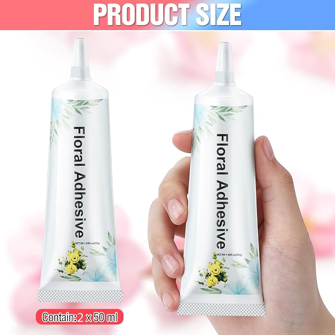 MotiMind 2 Pack Floral Glue 50 ml, Fast Drying Flower Floral Adhesive | Strong