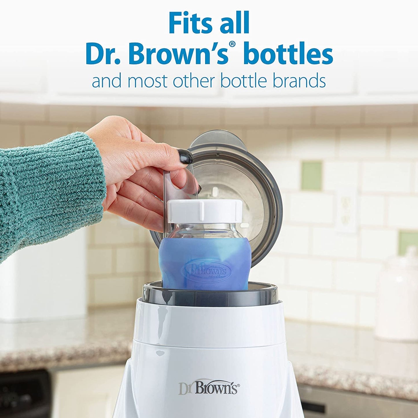 Dr. Brown’s Deluxe Baby Bottle Warmer and Sterilizer, for Baby Bottles and Baby Food Jars with Anti-Colic Options+ Narrow Baby Bottles 4 oz/120 mL, with Level 1 Slow Flow Nipple, 4 Pack, 0m+