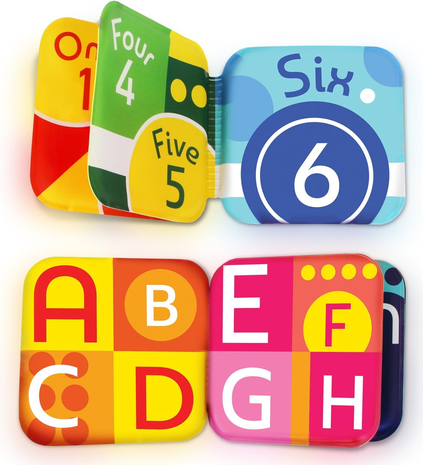 Floating Baby Bath Books - Bath Books for Babies, Infants - Waterproof, Mold-Free Bath Toys for Learning & Early Education (Set of 2 - Alphabet & Numbers Books)