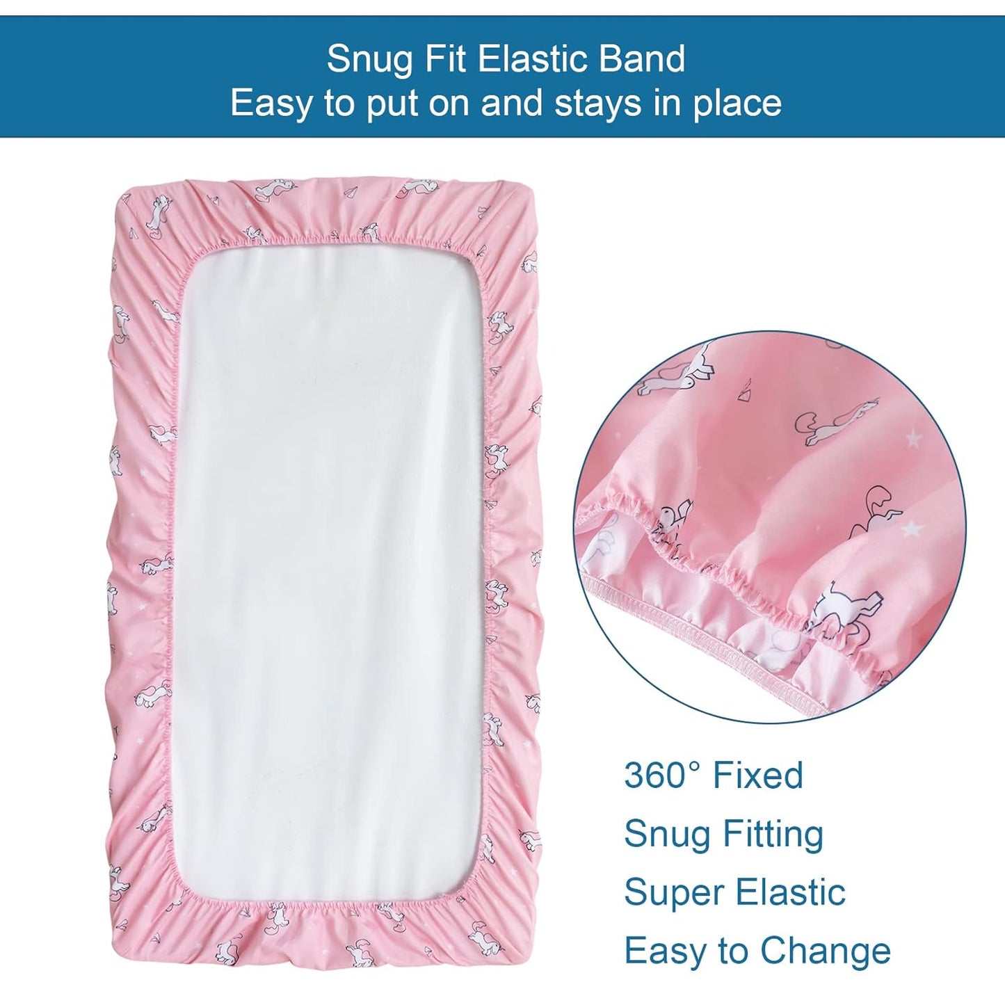 Bassinet Sheets 2 Pack, Stretchy Bassinet Sheet, Bassinet Sheets for Baby Girl Universal Fit for Rectangle, Oval, Hourglass Bassinet Pad/Mattress, Pink
