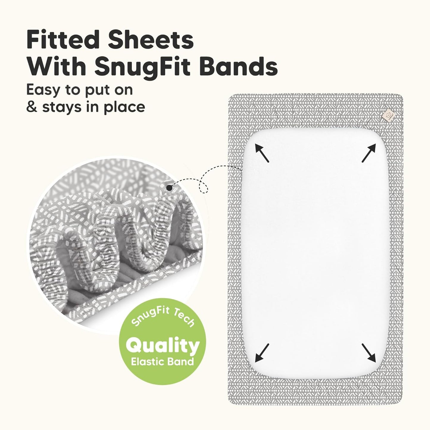2-Pack Waterproof Baby Crib Sheets for Boys, Girls - 52x28 Viscose Derived from Bamboo Toddler Bed Sheet Neutral, Fitted Crib Mattress Protector Cover for Baby Bedding, Soft & Gentle (Nordic)