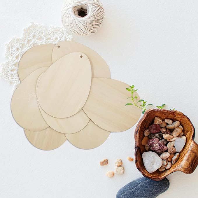 10 PCS Basswood Easter Egg Decoration Set
