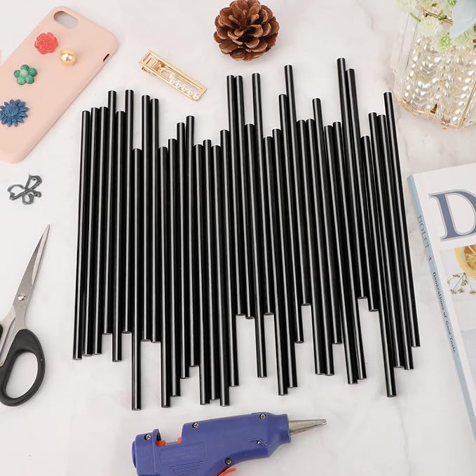 ENPOINT Black Hot Glue Sticks Mini, 7x200mm Long Hot Melt Glue Sticks