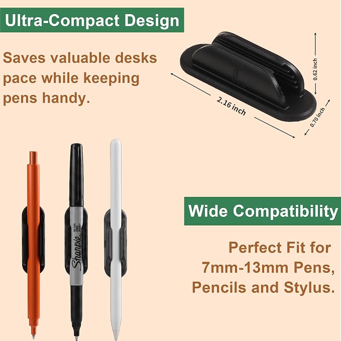 Tiizze 10 Pack Adhesive Pencil Holder