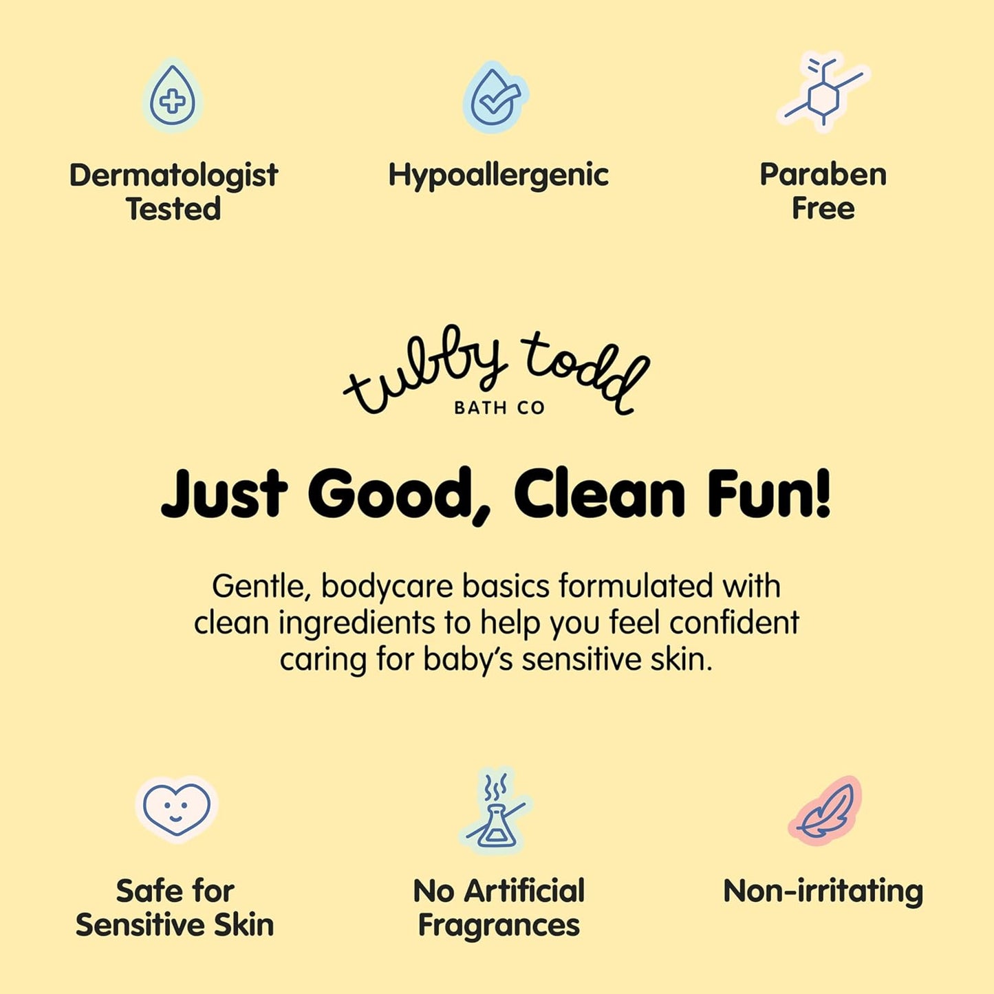 TUBBY TODD Bubble Bath for Kids, Toddlers & Babies - Hypoallergenic, Non-Irritating Sensitive Skin Bubble Bath - 2 Pack, 25 fl oz & 8 fl oz - Sweet Quince & Honeysuckle