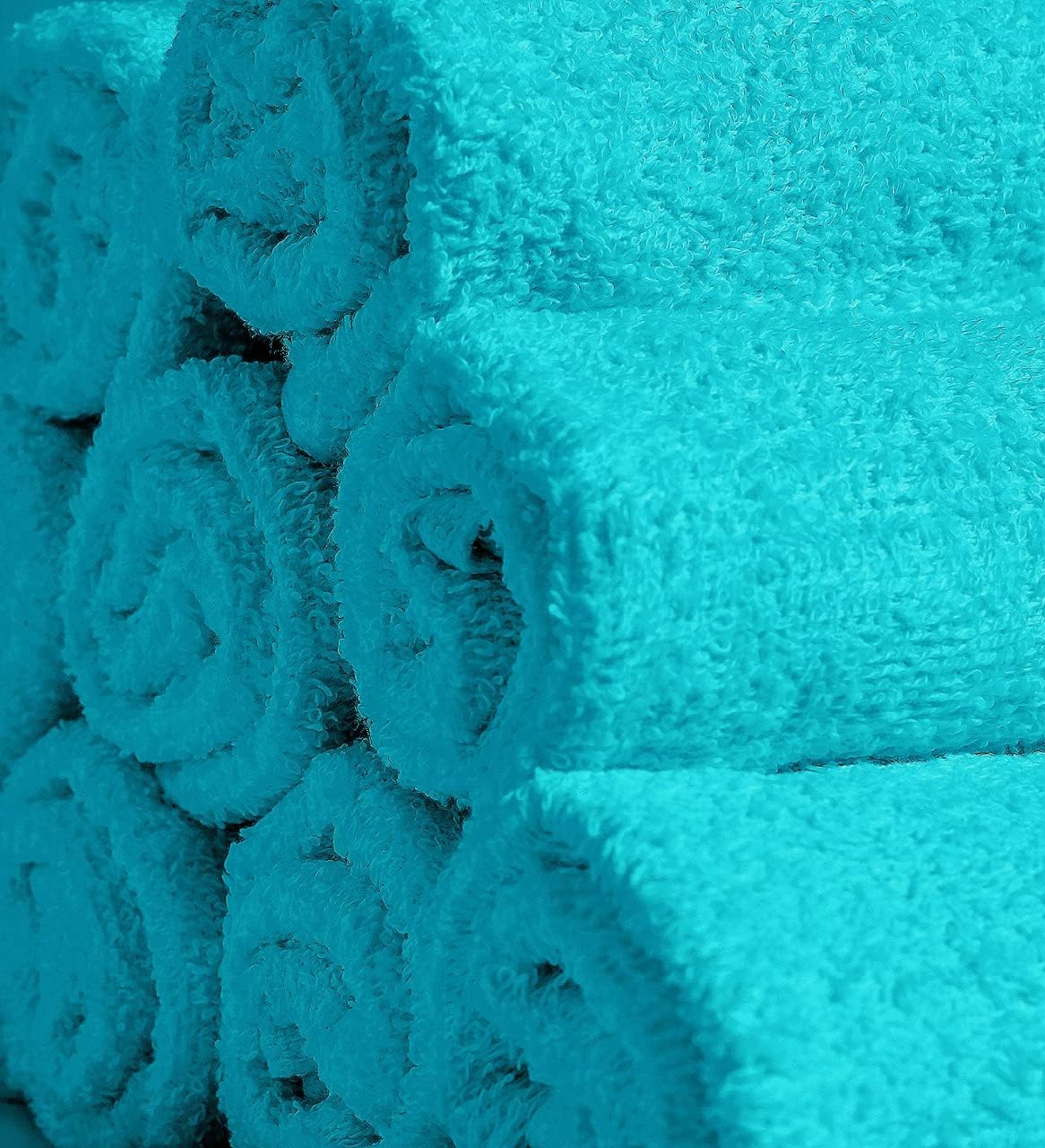 Softolle 100% Cotton Washcloths 60 Pack (12x12 Inches) Soft, Highly Absorbent Washcloth, Face Towels, Wash Cloths for Face, Ring Spun, Bulk Pack (Turquoise)