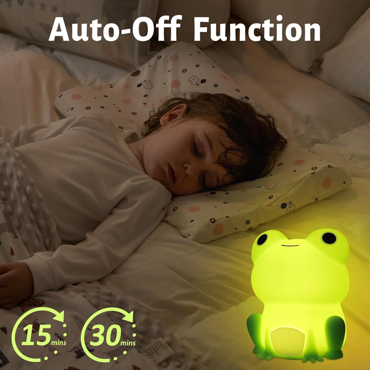 Attivolife Cute Frog Night Light for Kid, Squishy Animal Silicone Lamp, Rechargeable Portable and Dimmable Touch Control, Best Bedroom Bedside Decor Christmas Birthday Gift for Boy Girl Toddler