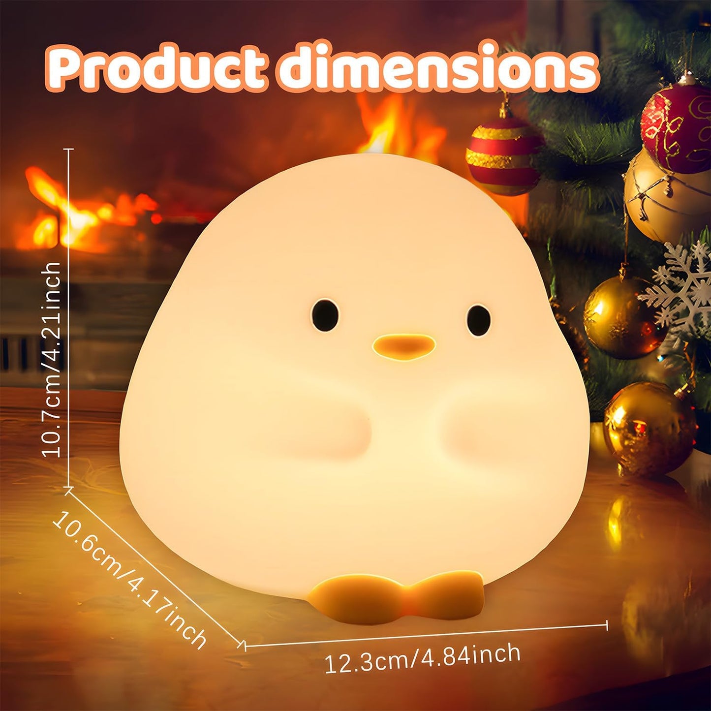 Cute Duck Night Light for Kids,Duck Squishy Lamp for Girls,Super Cute & Soft Touch Silicone Lamp for Bedrooms Nursery,Unique Kids Room Decor Gift Toy for Boys Girls Women(2 Levels)