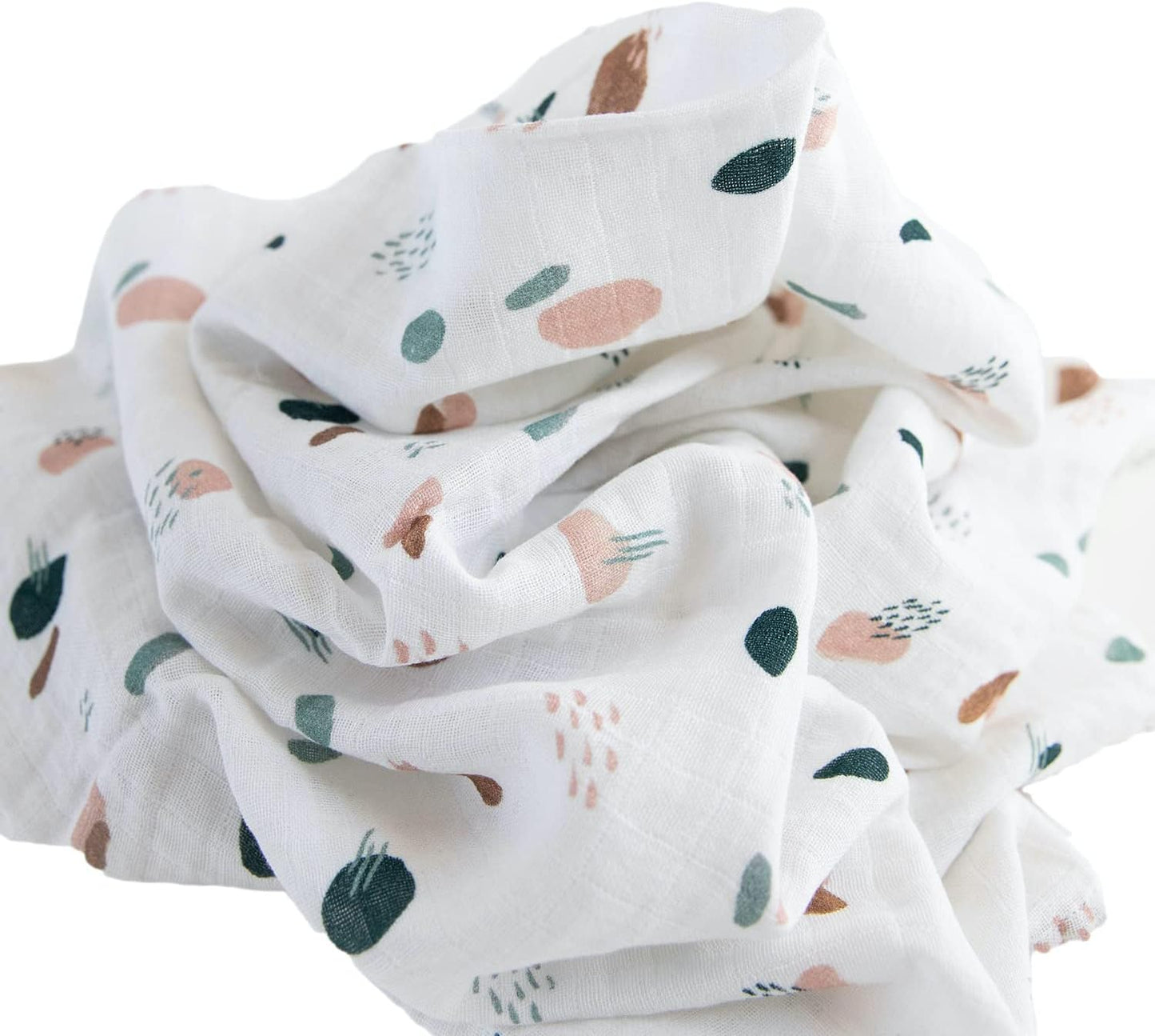 RED ROVR 100% Certified Organic Cotton Muslin Swaddle | Newborn Receiving Blanket | Baby Wrap | Boy, Girl, Unisex | Soft, Lightweight, Breathable | Burping, Nursing | 44" x 44" | Dots & Dashes
