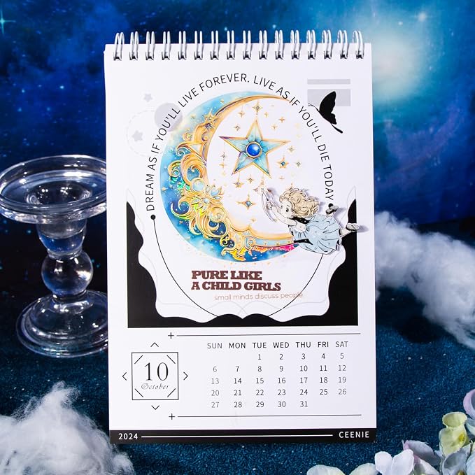 Yoksas 36Pcs Large Holographic Fantasy Moon Stickers
