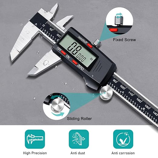 Kynup Digital Vernier Caliper, Caliper Measuring Tool, Outside Micrometer Dial