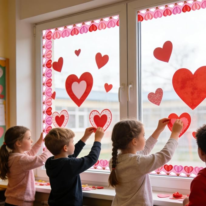 69 Ft Valentine’s Day Heart Hot Air Balloon Bulletin Board Border Love is in