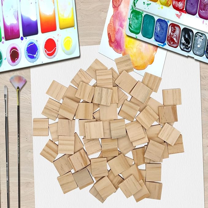XYSMZM 300 Pcs Wood Blank Letter Tiles, Unfinished Wood Pieces | Wooden Blank