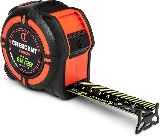 Crescent Lufkin 8 Meter / 25 Ft. WORKHORSE NITE EYE Tape Measure | L1125NECME