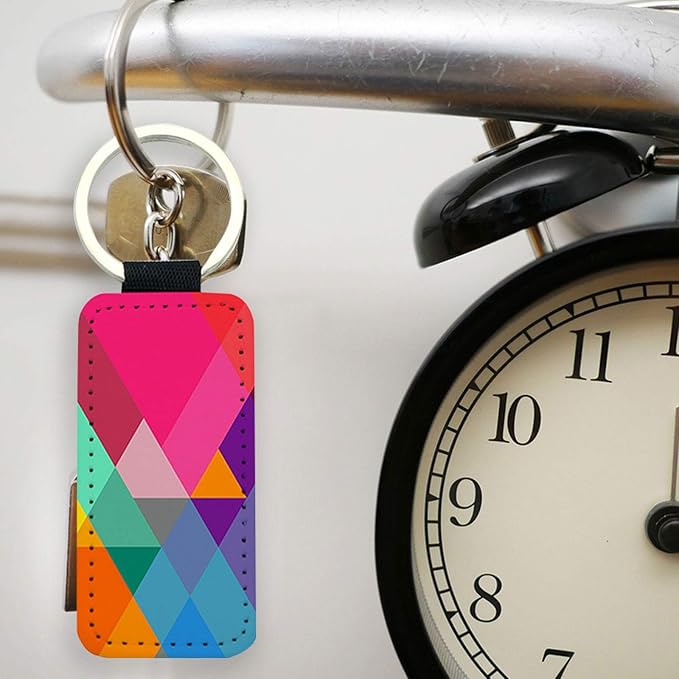 12 Pcs Sublimation Blank Keychains, PU Leather White Keychains Ornament Pendants
