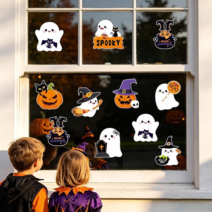 54Pcs Halloween Ghost Cutouts, Classroom Halloween Bulletin Board Decorations