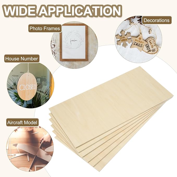 PATIKIL 12x24x1/4 Basswood Sheets